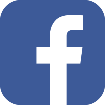 Blue square with a white lowercase letter "f" in the center, representing the Facebook logo.