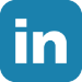 LinkedIn logo, featuring white "in" letters on a blue square background.